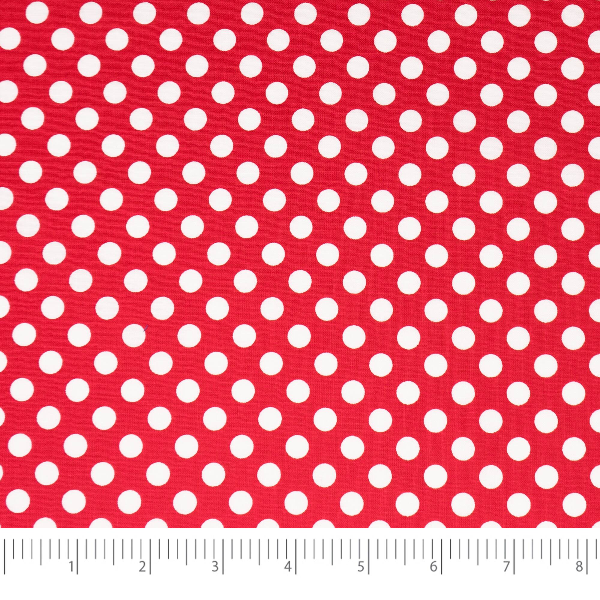 SINGER Patriotic Red Polka Dots Cotton Fabric